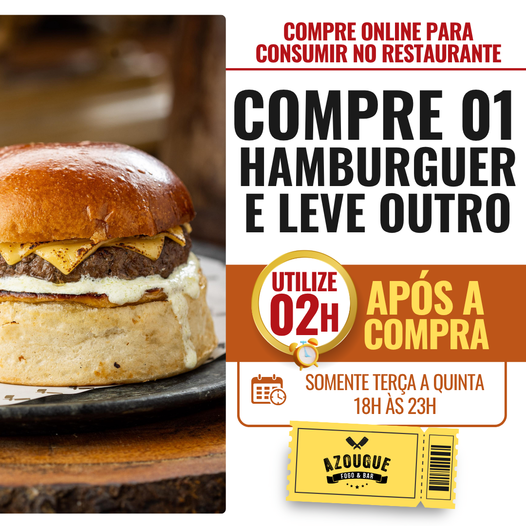 Compre 01 hamburguer e leve outro